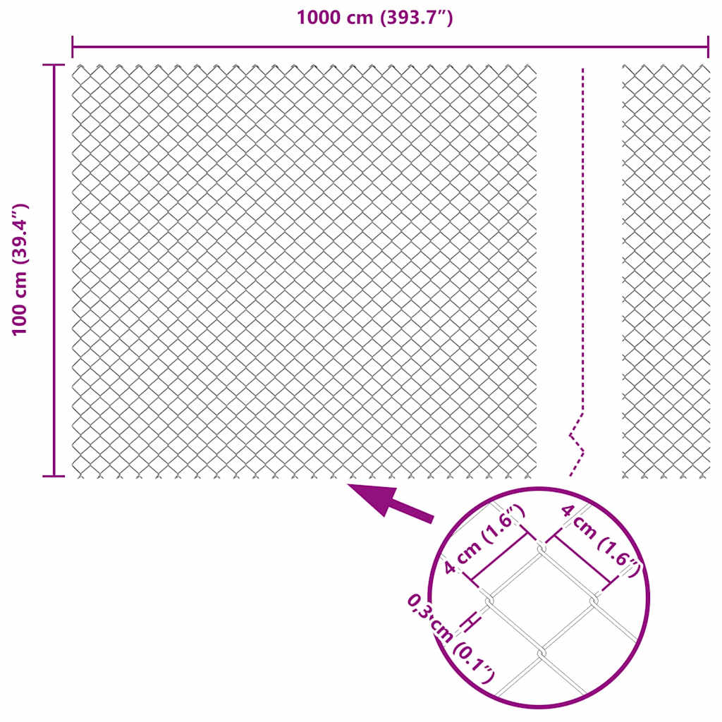 vidaXL Zaunpfosten Grün 10 x 1 m (40 x 40 mm Maschen) Stahl und PVC