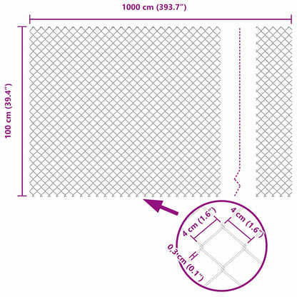 vidaXL Zaunpfosten Grün 10 x 1 m (40 x 40 mm Maschen) Stahl und PVC