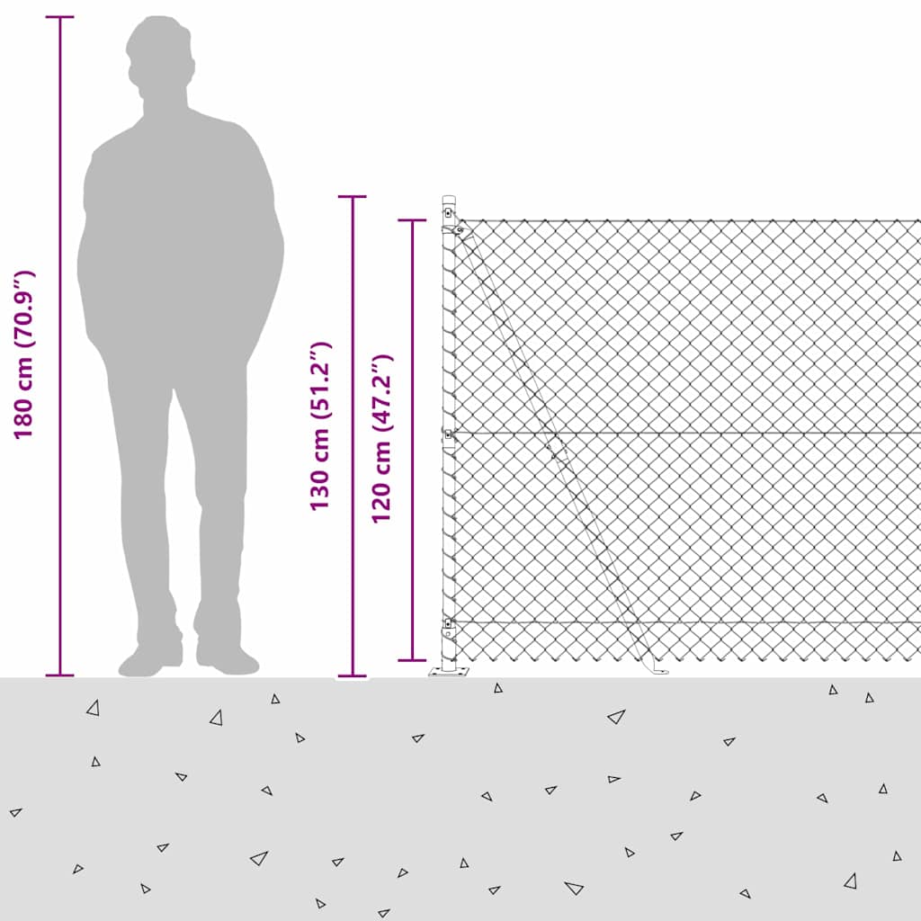 vidaXL Zaunpfosten Grün 10 x 1,2 m (40 x 40 mm Maschenweite)