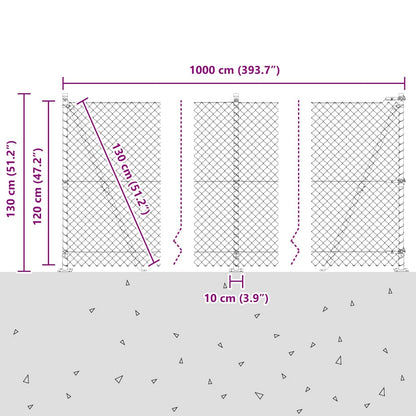 vidaXL Zaunpfosten Grün 10 x 1,2 m (40 x 40 mm Maschenweite)