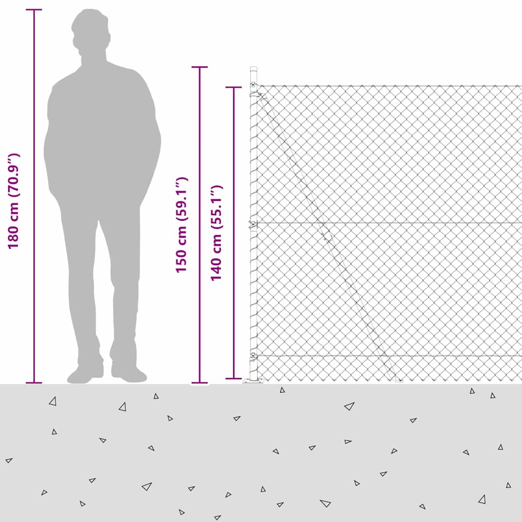 vidaXL Zaunpfosten Grün 10 x 1,4 m (40 x 40 mm Maschen) Stahl und PVC