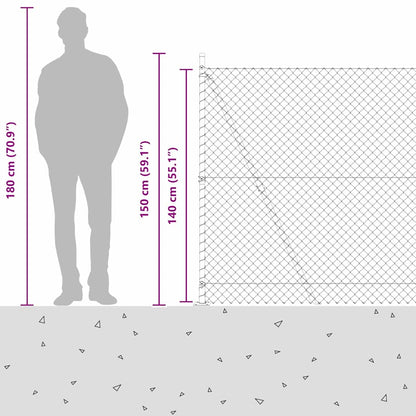 vidaXL Zaunpfosten Grün 10 x 1,4 m (40 x 40 mm Maschen) Stahl und PVC