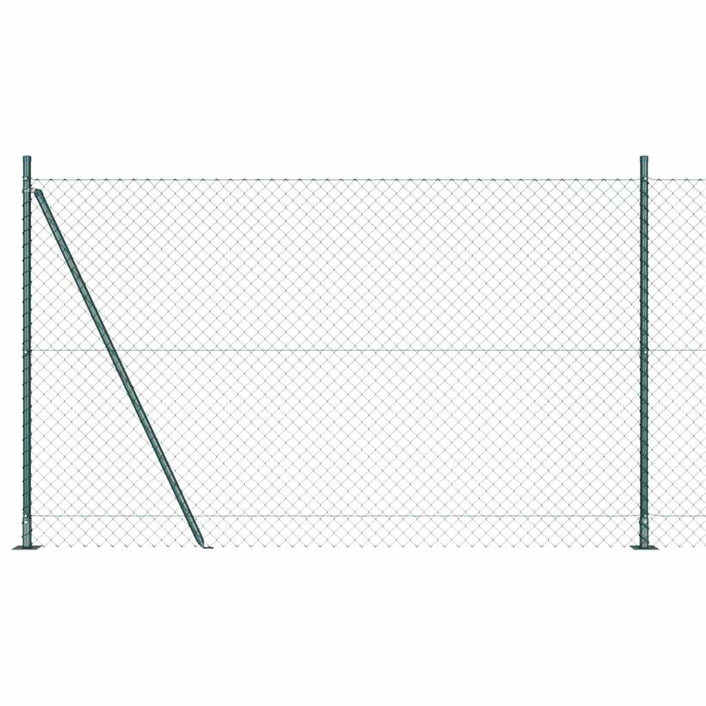 vidaXL Zaunpfosten Grün 10 x 1,5 m (40 x 40 mm Maschen) Stahl und PVC