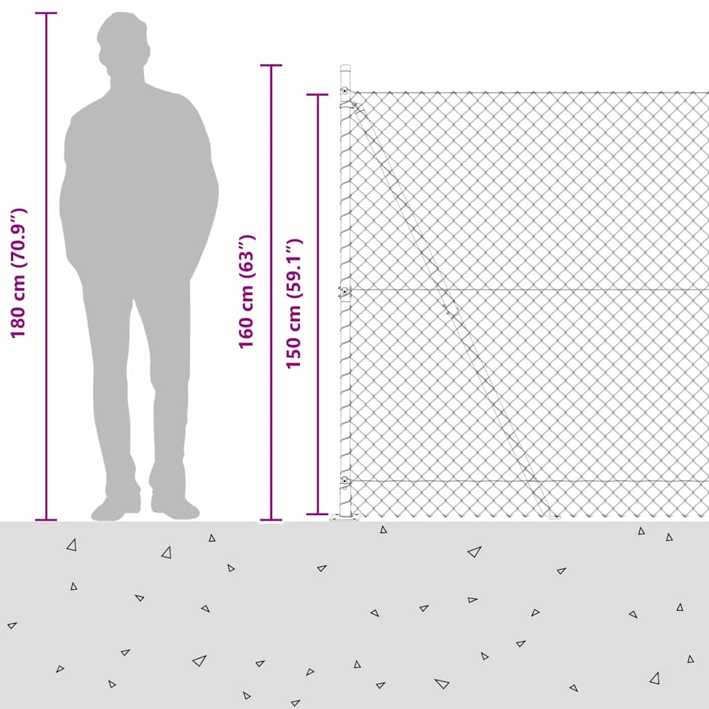 vidaXL Zaunpfosten Grün 10 x 1,5 m (40 x 40 mm Maschen) Stahl und PVC