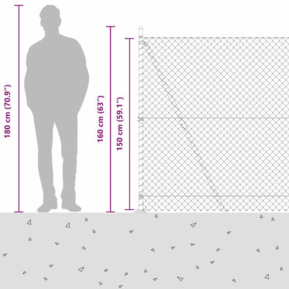 vidaXL Zaunpfosten Grün 10 x 1,5 m (40 x 40 mm Maschen) Stahl und PVC