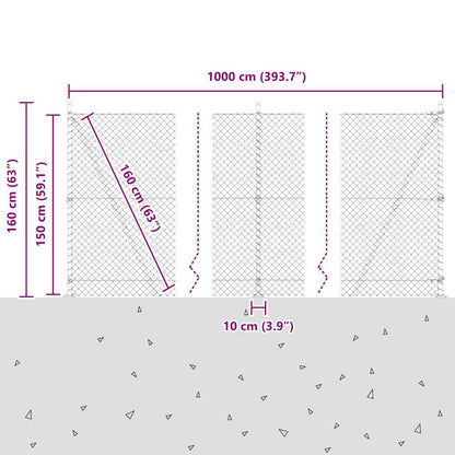 vidaXL Zaunpfosten Grün 10 x 1,5 m (40 x 40 mm Maschen) Stahl und PVC