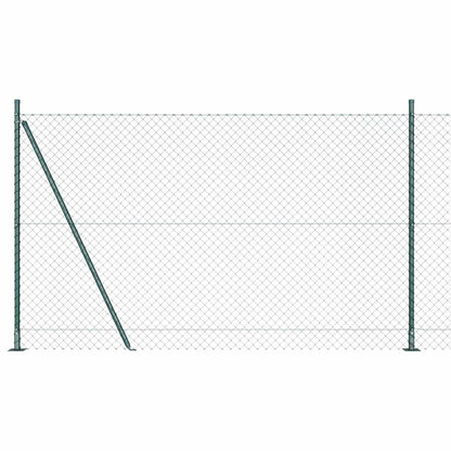 vidaXL Zaunpfosten Grün 10 x 1,6 m (40 x 40 mm Maschen) Stahl und PVC