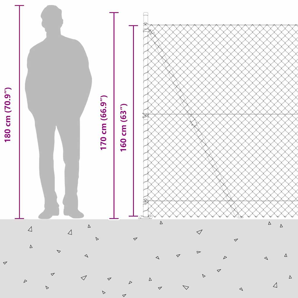 vidaXL Zaunpfosten Grün 10 x 1,6 m (40 x 40 mm Maschen) Stahl und PVC