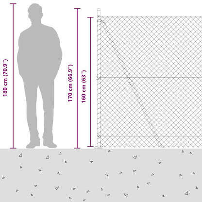 vidaXL Zaunpfosten Grün 10 x 1,6 m (40 x 40 mm Maschen) Stahl und PVC