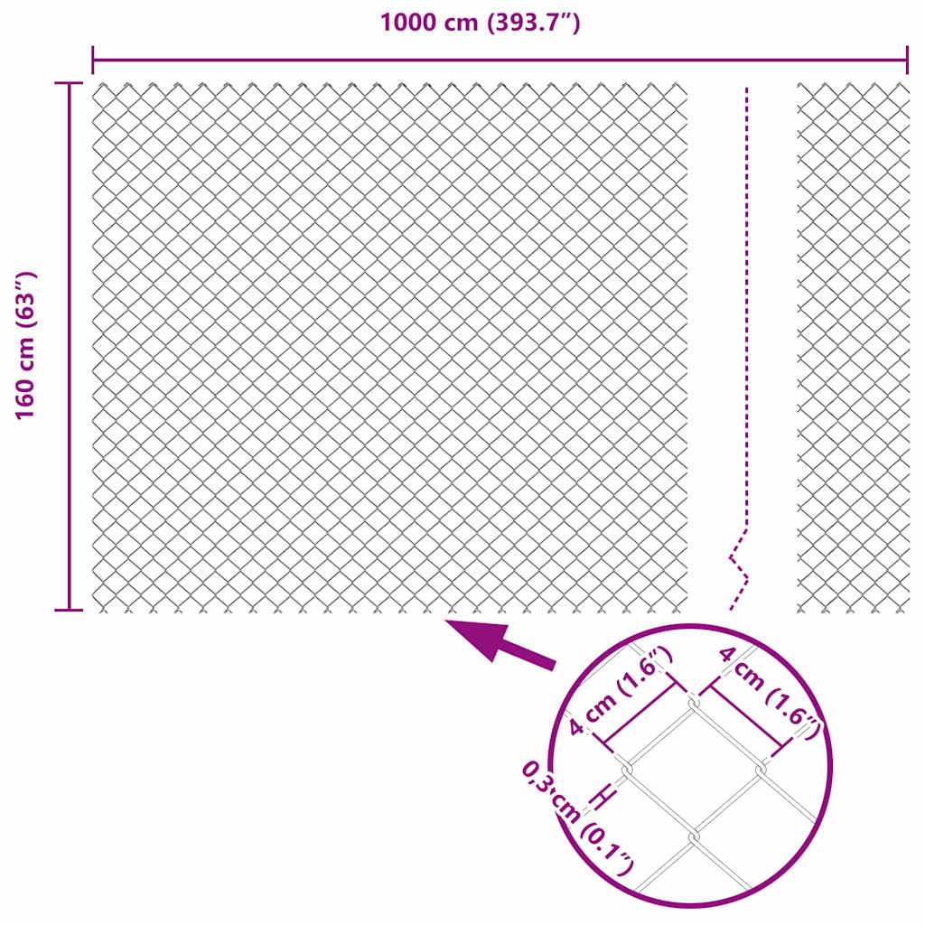 vidaXL Zaunpfosten Grün 10 x 1,6 m (40 x 40 mm Maschen) Stahl und PVC