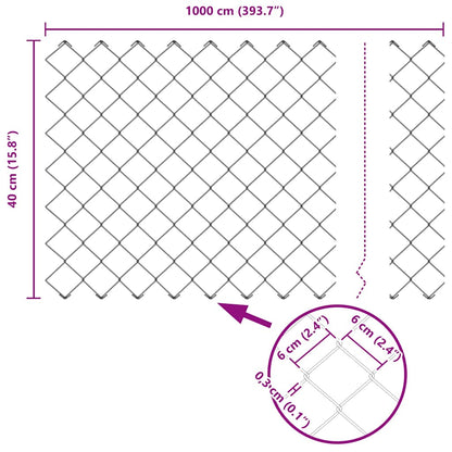 vidaXL Zaunpfosten Grün 10 x 0,4 m (60 x 60 mm Maschen) Stahl und PVC