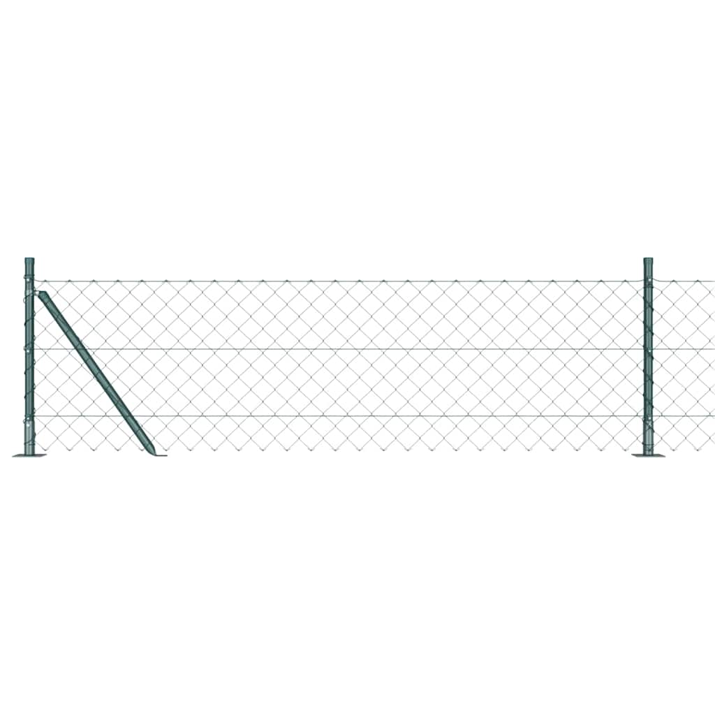 vidaXL Zaunpfosten Grün 10 x 0,6 m (60 x 60 mm Maschen) Stahl und PVC
