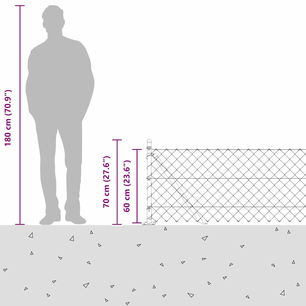 vidaXL Zaunpfosten Grün 10 x 0,6 m (60 x 60 mm Maschen) Stahl und PVC