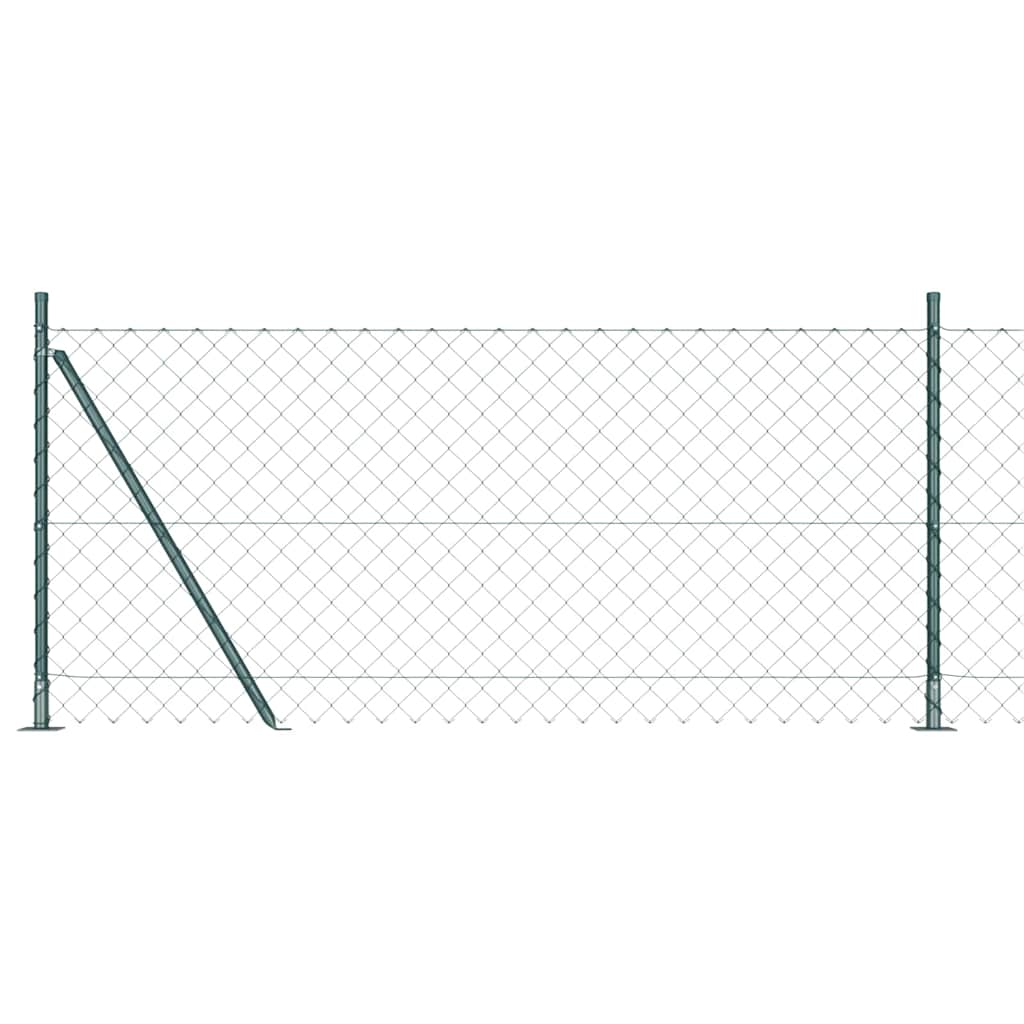 vidaXL Zaunpfosten Grün 10 x 0,8 m (60 x 60 mm Maschen) Stahl und PVC