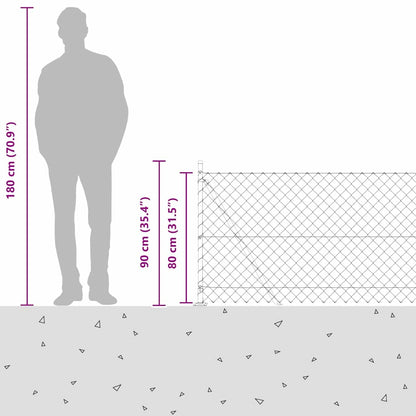 vidaXL Zaunpfosten Grün 10 x 0,8 m (60 x 60 mm Maschen) Stahl und PVC
