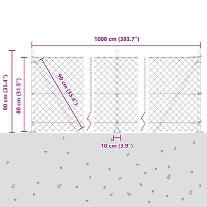 vidaXL Zaunpfosten Grün 10 x 0,8 m (60 x 60 mm Maschen) Stahl und PVC