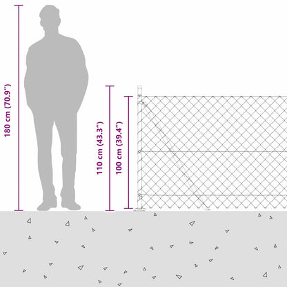 vidaXL Zaunpfosten Grün 10 x 1 m (60 x 60 mm Maschen) Stahl und PVC