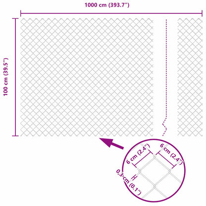 vidaXL Zaunpfosten Grün 10 x 1 m (60 x 60 mm Maschen) Stahl und PVC