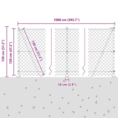 vidaXL Zaunpfosten Grün 10 x 1,2 m (60 x 60 mm Gitter) Stahl und PVC