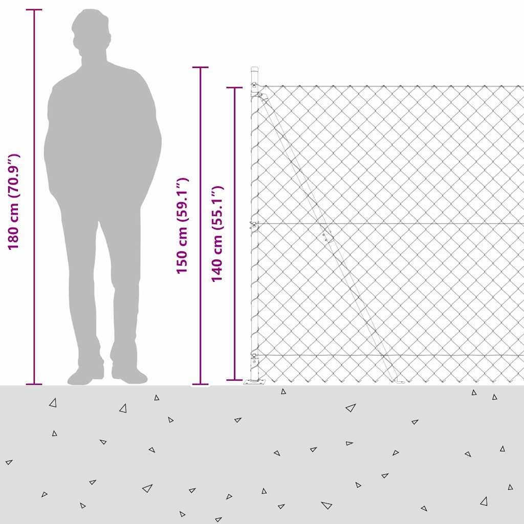 vidaXL Zaunpfosten Grün 10 x 1,4 m (60 x 60 mm Netz) Stahl und PVC