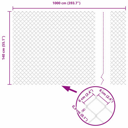 vidaXL Zaunpfosten Grün 10 x 1,4 m (60 x 60 mm Netz) Stahl und PVC
