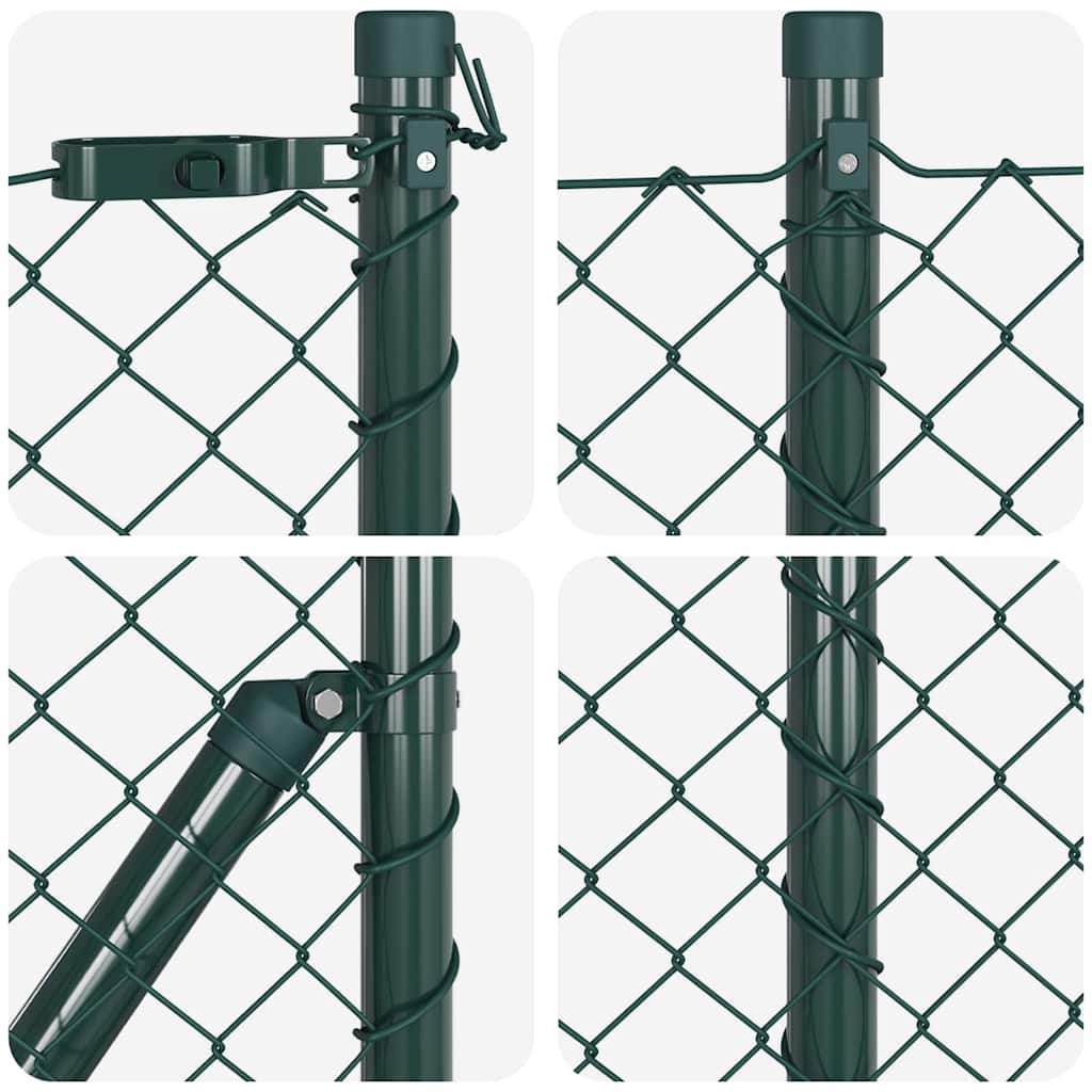 vidaXL Zaunpfosten Grün 25 x 0,4 m (40 x 40 mm Maschen) Stahl und PVC
