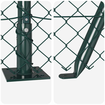 vidaXL Zaunpfosten Grün 25 x 0,4 m (40 x 40 mm Maschen) Stahl und PVC