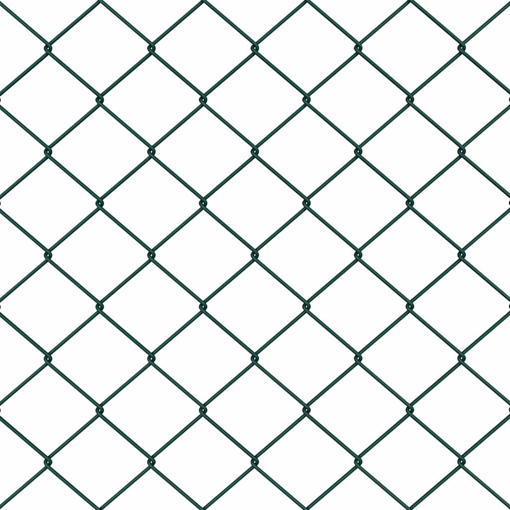 vidaXL Zaunpfosten Grün 25 x 0,4 m (40 x 40 mm Maschen) Stahl und PVC