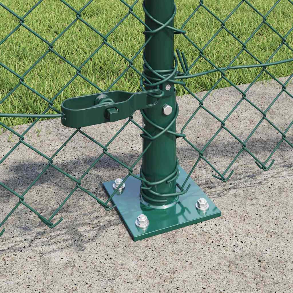vidaXL Zaunpfosten Grün 25 x 0,4 m (40 x 40 mm Maschen) Stahl und PVC