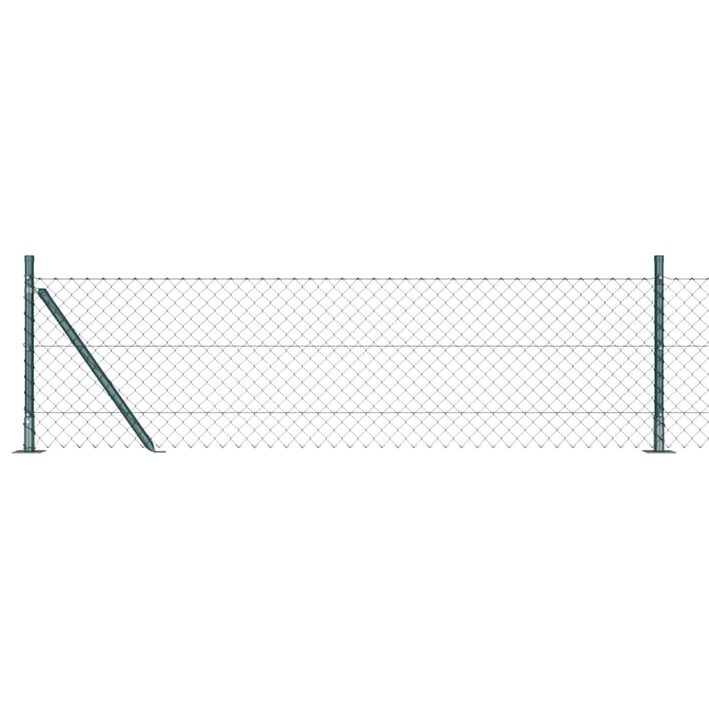vidaXL Zaunpfosten Grün 25 x 0,4 m (40 x 40 mm Maschen) Stahl und PVC