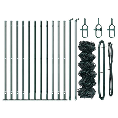 vidaXL Zaunpfosten Grün 25 x 0,4 m (40 x 40 mm Maschen) Stahl und PVC