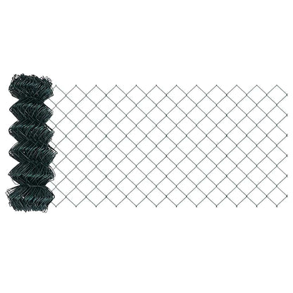 vidaXL Zaunpfosten Grün 25 x 0,4 m (40 x 40 mm Maschen) Stahl und PVC