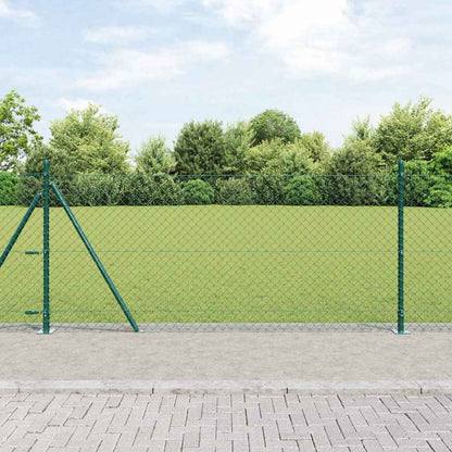 Zaunpfosten Grün 25 x 0,8 m (40 x 40 mm Maschen) Stahl und PVC