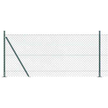 vidaXL Zaunpfosten Grün 25 x 0,8 m (40 x 40 mm Maschen) Stahl und PVC