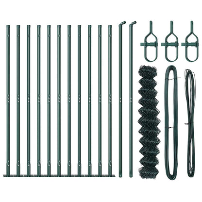 Zaunpfosten Grün 25 x 0,8 m (40 x 40 mm Maschen) Stahl und PVC