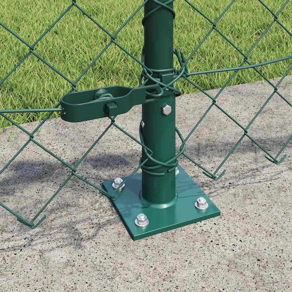 vidaXL Zaunpfosten Grün 25 x 0,4 m (60 x 60 mm Maschen) Stahl und PVC
