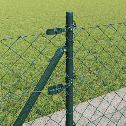 vidaXL Zaunpfosten Grün 25 x 0,4 m (60 x 60 mm Maschen) Stahl und PVC