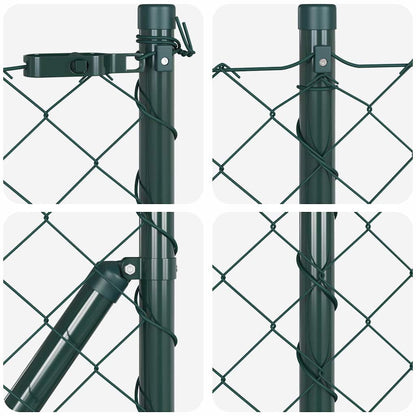 vidaXL Zaunpfosten Grün 0.8 x 25 m (60 x 60 mm Maschen) Stahl