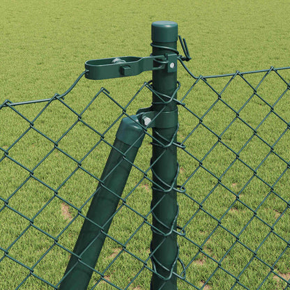 vidaXL Zaunpfosten Grün 25 x 1,2 m (60 x 60 mm Netz) Stahl und PVC