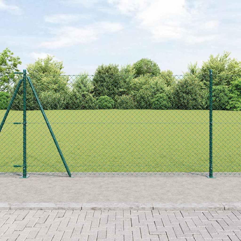 vidaXL Zaunpfosten Grün 25 x 1,2 m (60 x 60 mm Netz) Stahl und PVC