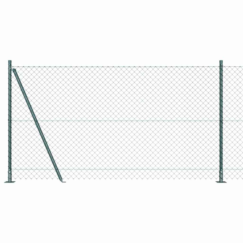 vidaXL Zaunpfosten Grün 25 x 1,2 m (60 x 60 mm Netz) Stahl und PVC