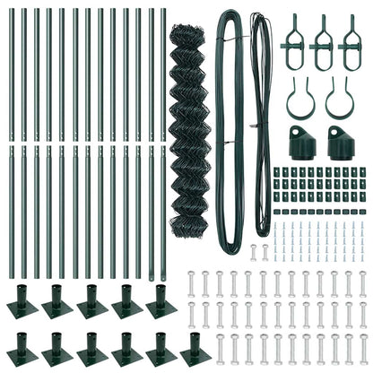 vidaXL Zaunpfosten Grün 25 x 1,2 m (60 x 60 mm Netz) Stahl und PVC
