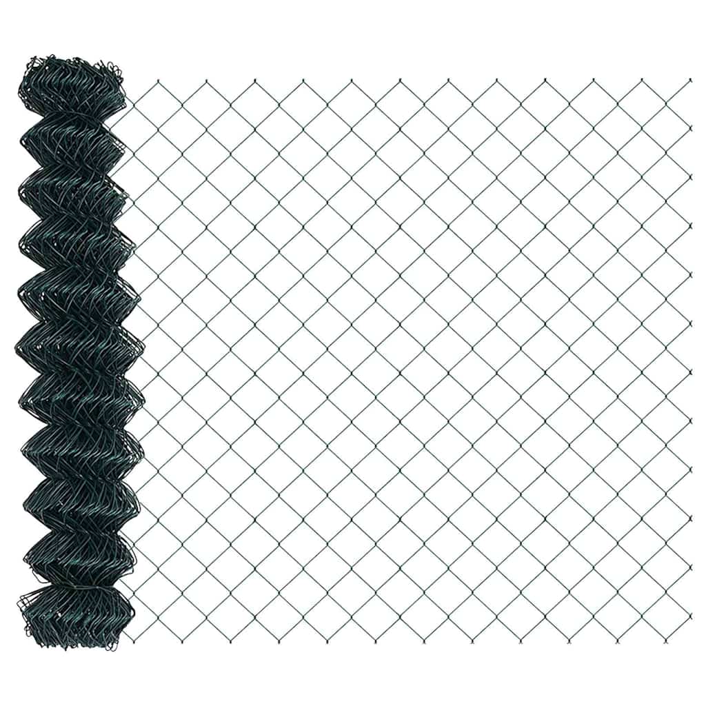 vidaXL Zaunpfosten Grün 25 x 1,2 m (60 x 60 mm Netz) Stahl und PVC