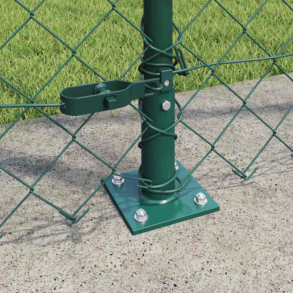 vidaXL Zaunpfosten Grün 1,5 x 25 m (60 x 60 mm Maschenweite) Stahl
