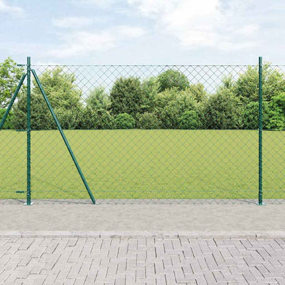 vidaXL Zaunpfosten Grün 1,5 x 25 m (60 x 60 mm Maschenweite) Stahl
