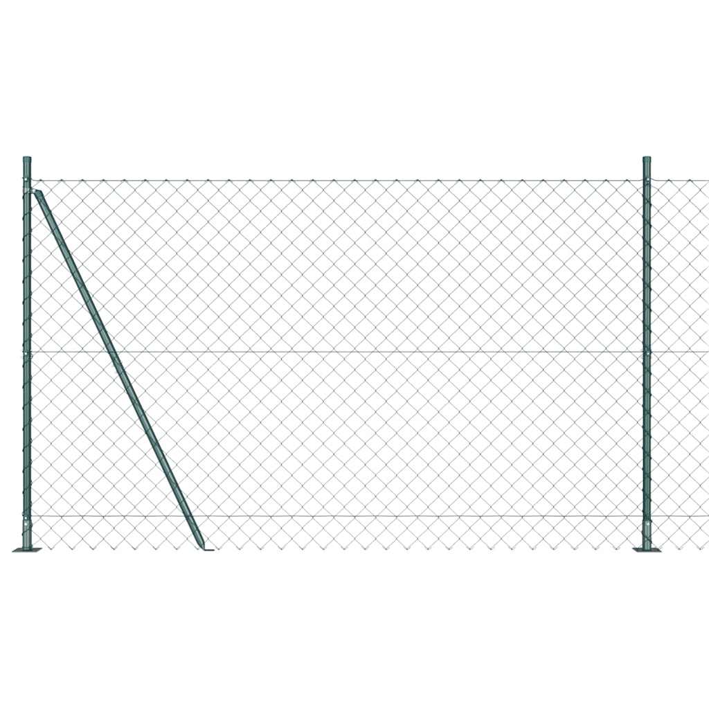 vidaXL Zaunpfosten Grün 1,5 x 25 m (60 x 60 mm Maschenweite) Stahl