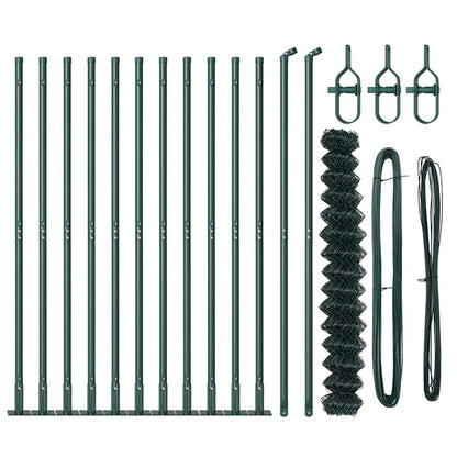 vidaXL Zaunpfosten Grün 1,5 x 25 m (60 x 60 mm Maschenweite) Stahl