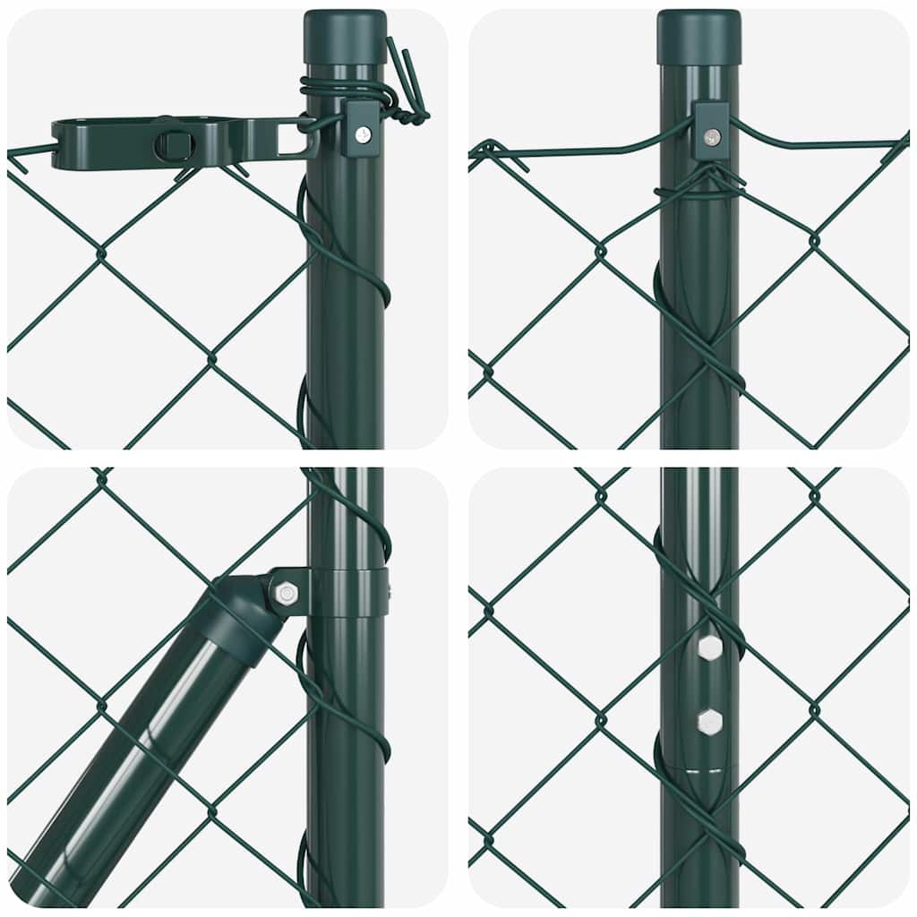 vidaXL Zaunpfosten Grün 25 x 1,6 m (60 x 60 mm Gewebe) Stahl und PVC