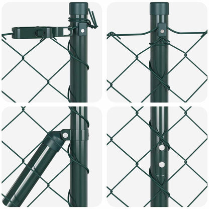 vidaXL Zaunpfosten Grün 25 x 1,6 m (60 x 60 mm Gewebe) Stahl und PVC