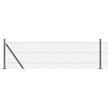 vidaXL Zaunpfosten Grau 10 x 0,4 m (40 x 40 mm Maschen) Stahl und PVC